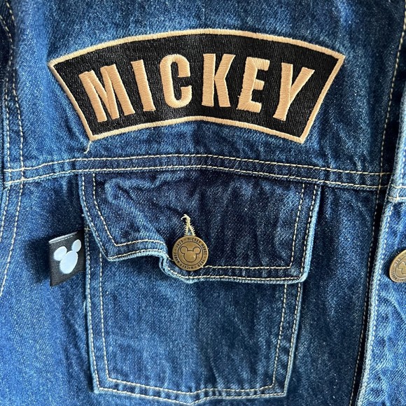 DISNEY Mickey Mouse Sherpa Collar Denim Jean Jacket Womens Medium - Picture 5 of 10